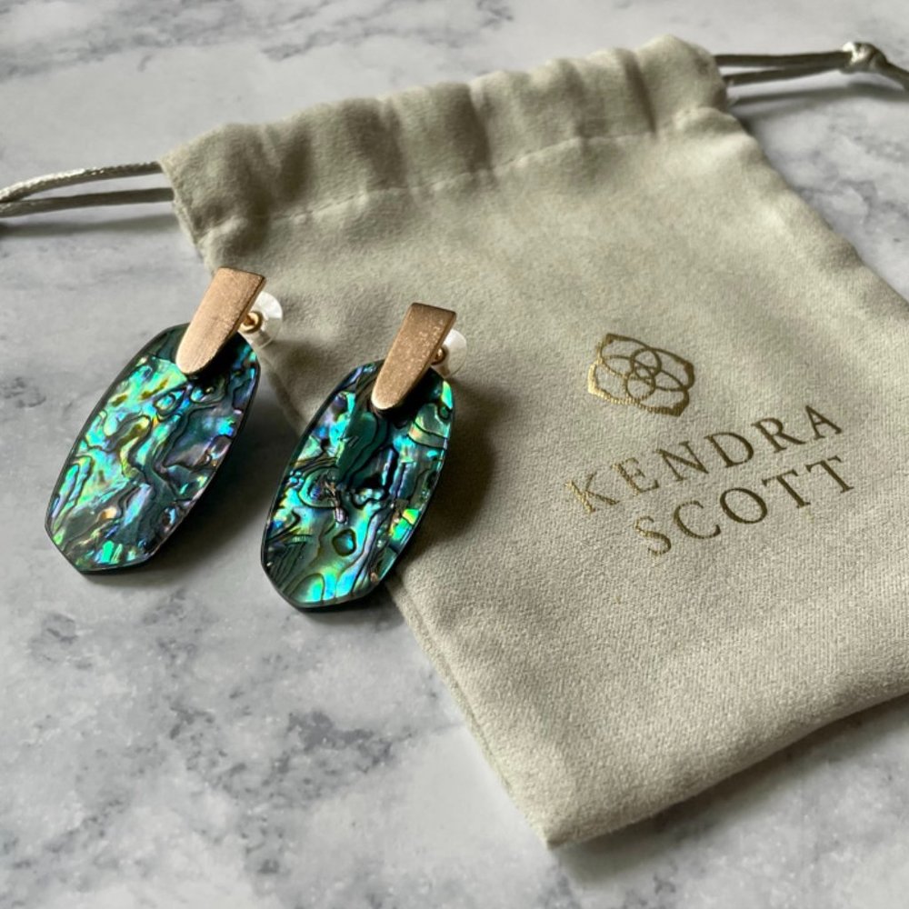 Kendra Scott Aragon Drop Earrings with Genuine Abalone